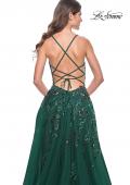 Picture of: Fabulous A-Line Gown Embellished with Sequin Beaded Applique in Jewel Tones in Emerald, Style: 32346, Detail Picture 5