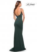 Picture of: Simple Elegant Long Jersey Dress with Scoop Neck in Emerald, Style: 30541, Detail Picture 6