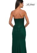 Picture of: Chic Strapless Net Jersey Evening Dress with Slit in Emerald , Style: 33116, Detail Picture 6