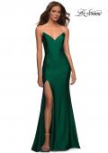 Picture of: Rhinestone Strap Simple Long Jersey Dress in Emerald, Detail Picture 7