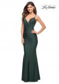 Picture of: Rhinestone Beaded Prom Dress with Illusion Sides and Back in Emerald, Style: 30589, Detail Picture 7