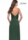 Picture of: Versatile Long Jersey Gown with V and Slit in Emerald, Style: 31090, Detail Picture 7