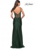 Picture of: Illusion Bodice Dress with Boning and Twist Detail in Emerald, Style: 31229, Detail Picture 7