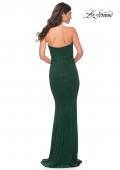 Picture of: Rhinestone Embellished Strapless Ruched Prom Dress in Green, Style: 32141, Detail Picture 7