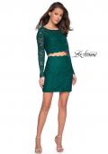 Picture of: Long Sleeve Two Piece Dress with Rhinestone Detail in Forest Green, Style: 26767, Detail Picture 1