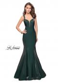 Picture of: Form Fitting Mermaid Prom Dress with Side Cut Outs in Forest Green, Style: 25813, Main Picture