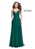 Picture of: A-line Prom Dress with Ruched Bodice and Pockets in Forest Green, Style: 26190, Detail Picture 3