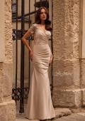 Picture of: Satin Evening Dress with Lace and Scoop Neckline, Style: 27989, Main Picture