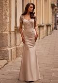Picture of: Satin Evening Dress with Lace and Scoop Neckline, Style: 27989, Detail Picture 2