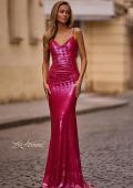 Picture of: Gorgeous Metallic Prom Dress with Ruching and Illusion Back in Fuchsia , Style: 33034, Main Picture