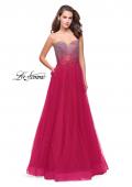 Picture of: Long Strapless Ball Gown with Metallic Ombre Rhinestones in Fuchsia, Style: 26264, Detail Picture 1