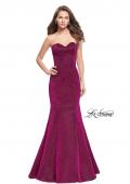 Picture of: Form Fitting Mermaid Prom Dress with Open Back in Fuchsia, Style: 25811, Detail Picture 2