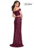 Picture of: Two Piece Sequin Off the Shoulder Prom Dress in Fuchsia, Style: 27020, Detail Picture 2