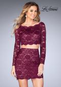 Picture of: Lace Two Piece Dress with Scalloped Neckline in Garnet, Style: 25301, Main Picture