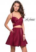 Picture of: Short Two Piece Homecoming Dress Set with Wrap Top in Garnet, Style: 26683, Detail Picture 1