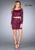Picture of: Lace Two Piece Dress with Scalloped Neckline in Garnet, Style: 25301, Detail Picture 3