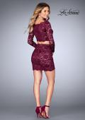 Picture of: Lace Two Piece Dress with Scalloped Neckline in Garnet, Style: 25301, Detail Picture 4