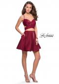 Picture of: Short Two Piece Homecoming Dress Set with Wrap Top in Garnet, Style: 26683, Detail Picture 5