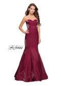 Picture of: Strapless Long Mermaid Prom Dress in Two Tone Satin in Garnet, Style: 25383, Main Picture