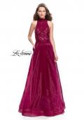 Picture of: A-line Prom Gown with Beaded Lace Bodice and Tulle in Garnet, Style: 25664, Main Picture