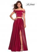 Picture of: Two Piece Two- Tone Satin A Line Prom Dress in Garnet, Style: 26919, Main Picture