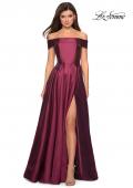 Picture of: Long Off The Shoulder Gown with Pockets in Garnet, Style: 27005, Main Picture