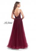 Picture of: A-line Dress with Rhinestones and Tulle Skirt in Garnet, Style: 25636, Back Picture