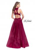 Picture of: A-line Prom Gown with Beaded Lace Bodice and Tulle in Garnet, Style: 25664, Back Picture