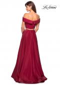 Picture of: Two Piece Two- Tone Satin A Line Prom Dress in Garnet, Style: 26919, Back Picture