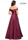 Picture of: Long Off The Shoulder Gown with Pockets in Gernet, Style: 27005, Back Picture