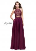 Picture of: Two Piece A-line Dress with Halter Neck and Beading in Garnet, Style: 25843, Detail Picture 1