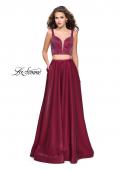 Picture of: Two Piece A-line Gown with Beading and Low Scoop Back in Garnet, Style: 25939, Detail Picture 1