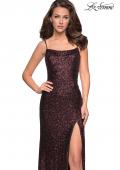 Picture of: Floor Length Fully sequin Prom Dress with Slit in Garnet, Style: 27272, Detail Picture 1