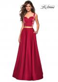 Picture of: Metallic Satin Two Piece Gown with Pockets in Garnet, Style: 27444, Detail Picture 1