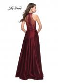 Picture of: Long Prom Dress with Satin A-line Skirt and Beading in Garnet, Style: 25617, Detail Picture 2