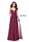 Picture of: A-line Prom Dress with Ruched Bodice and Pockets in Garnet, Style: 26190, Detail Picture 2