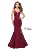 Picture of: Form Fitting Mermaid Prom Dress with Side Cut Outs in Garnet, Style: 25813, Detail Picture 3