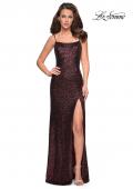 Picture of: Floor Length Fully sequin Prom Dress with Slit in Garnet, Style: 27272, Detail Picture 4