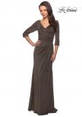 Picture of: 3/4 Sleeve Long Jersey Dress with Empire Waist in Gold, Style: 26419, Detail Picture 1