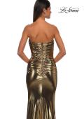 Picture of: Fabulous Metallic Jersey Ruched Strapless Dress in Gold, Style: 32518, Detail Picture 8