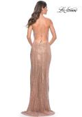 Picture of: Stunning Long Gown with Rhinestone Embellished Fishnet in Rose Gold, Style: 31929, Detail Picture 13