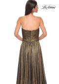 Picture of: Textured Chiffon Flowy Strapless Evening Dress in Gold , Style 32382, Detail Picture 15
