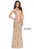 Picture of: Beaded Lace Two Piece Prom Dress with High Neckline in Gold, Style: 26294, Detail Picture 2