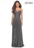 Picture of: Long Sequined Dress with Sweetheart Neckline in Gunmetal, Style: 27879, Main Picture