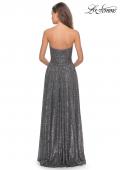 Picture of: Long Sequined Dress with Sweetheart Neckline in Gunmetal, Style: 27879, Back Picture