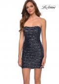 Picture of: Strapless Sequin Homecoming Dress with Corset Back in Gunmetal, Style: 29170, Detail Picture 1