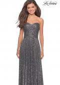 Picture of: Long Sequined Dress with Sweetheart Neckline in Gunmetal, Style: 27879, Detail Picture 3