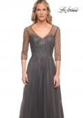 Picture of: Tulle A-line Evening Dress with Beading in Gunmetal, Style: 24894, Detail Picture 4