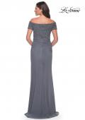 Picture of: Net Jersey Long Gown with Exquisite Beaded Design in Emerald, Style: 30057, Detail Picture 4