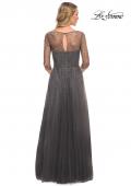 Picture of: Tulle A-line Evening Dress with Beading in Gunmetal, Style: 24894, Detail Picture 5